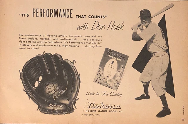 Gant de baseball vintage Nokona Don Hoak modèle professionnel