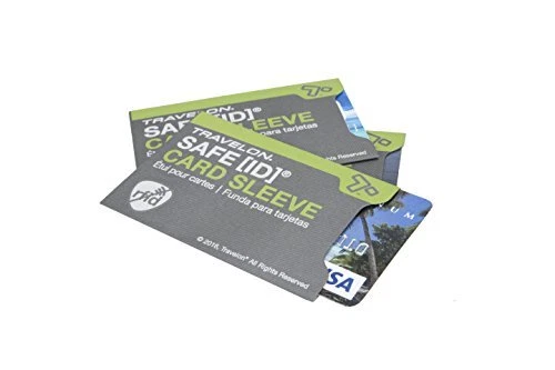 Travelon Safe Id Set of 3 RFID Blocking Sleeves, Gray, 3.4 x 2.3 2