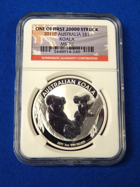 2011 P $1 Australia Koala One of 1st 20,000 Strikes 1oz Silver NGC MS70 (FDG023)