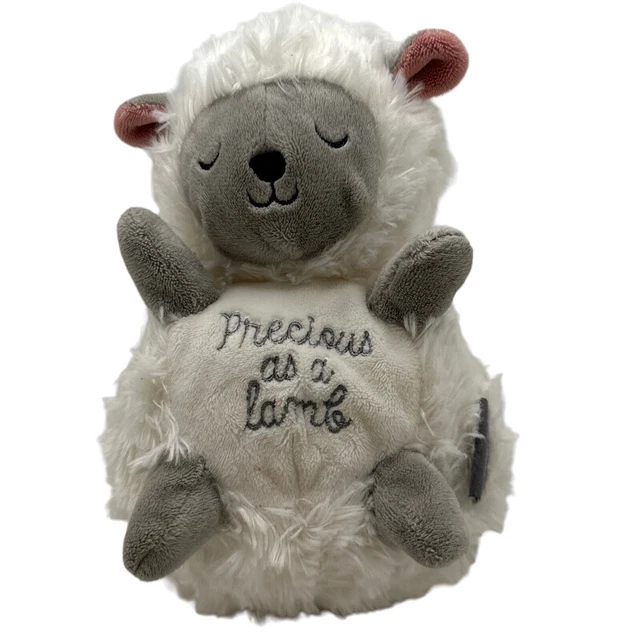 Hallmark Precious As A Lamb Plush White Gray Stuffed Animal Toy 7"