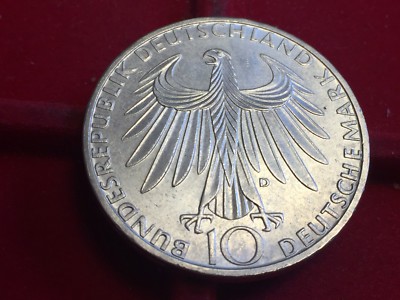 MEDAGLIA 10 marchi Germania olimpiadi di Monaco 1972 argento  GRAMMI 22,7 CIRCA 