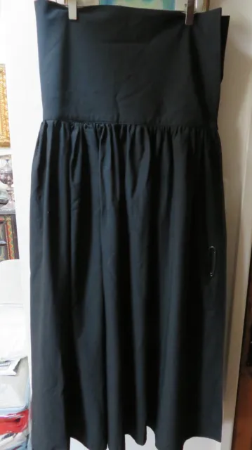 Yohji Yamamoto Vintage Wool Long Black Flared Skirt Turnover Waist Size 3 L