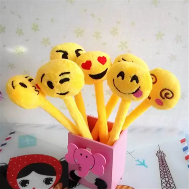 New 1Pc Funny Emoji Face Ball Pen Emoticon Kids Stationery Novelty Blue ink Pen