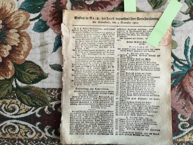 1811 Zeitung  Hamburg b180 Hagenow Toddin Lübbendorf Lübtheen Detershagen