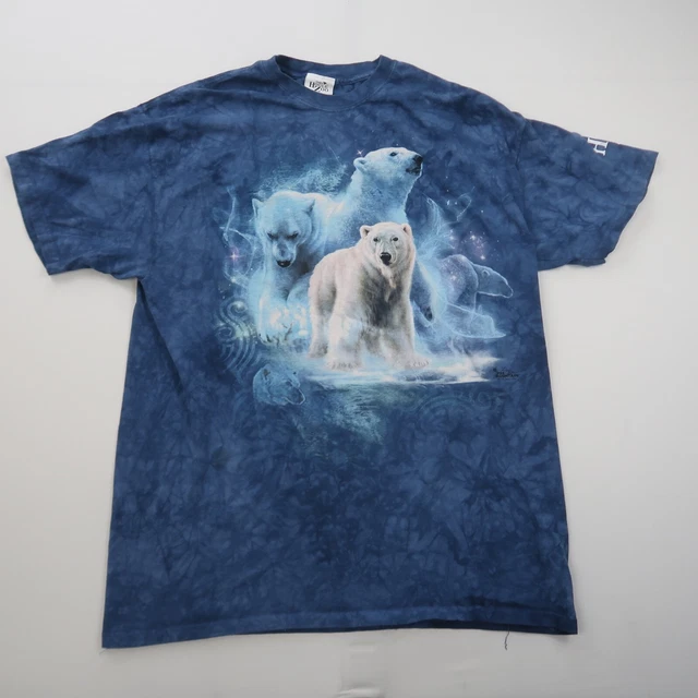 Utah Hogle Zoo Mens Polar Bear Shirt Size 2XL Blue Short Sleeve Crewneck