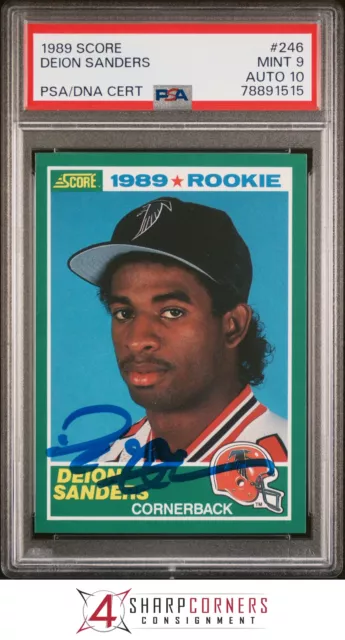 1989 Score #246 Deion Sanders Rc Hof Psa 9 Dna Auto 10 A5100-515