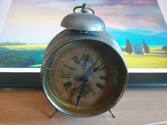 Antica sveglia VEGLIA orologio da tavolo carica manuale vintage retro anni 20