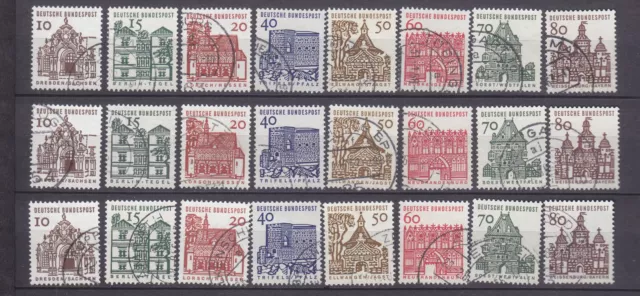 Lot      454-461  TOP   gestempelt  3 Sätze      Bauwerke  klein