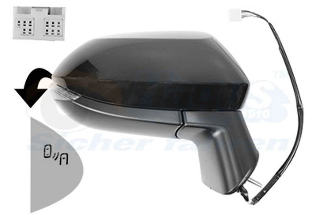 Rétroviseur Droit Passager Pour Toyota Corolla 2019-2021 - Chauffant, Détection Angle Mort - Kool Vue