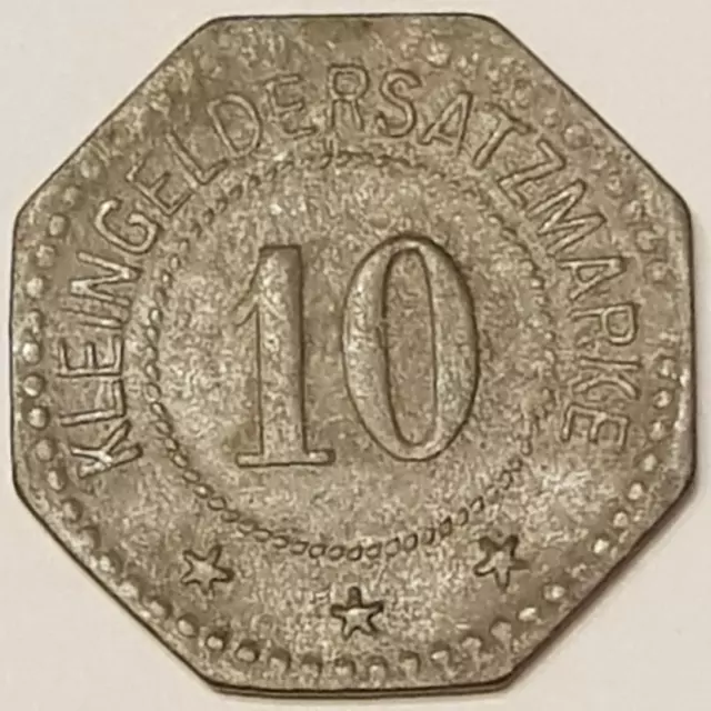 Notgeld Pirmasens (Pfalz) Stadt, 10 Pfennig, 1917, Funck 426.4 Var. c, Zink