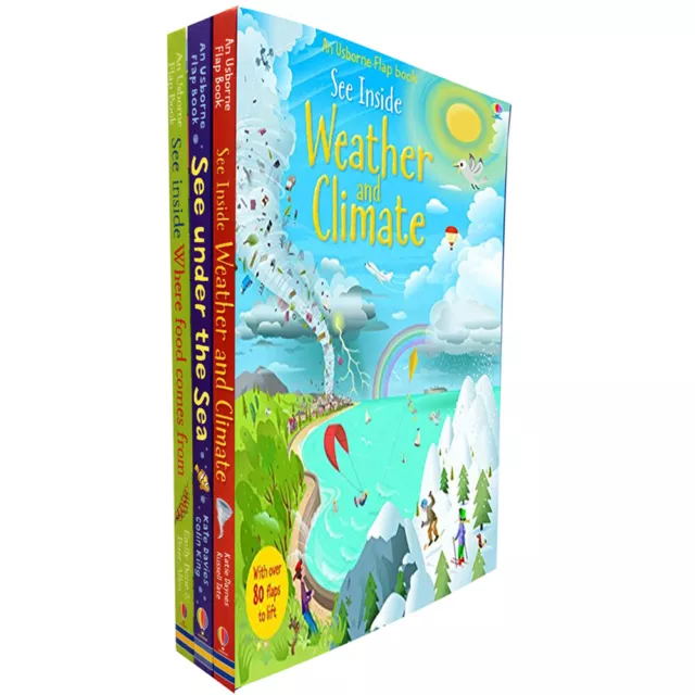 Usborne See Inside Series 3 Collection 3 Books Set, See Inside Weather & Climate