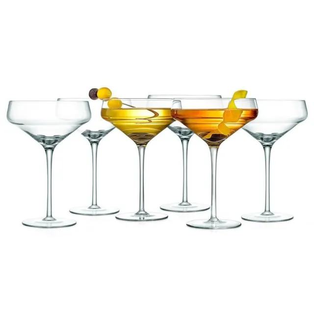 Nutrichef 6 Sets Crystal Martini Glass Ultra Clear, Elegant Crystal-Clear Glass