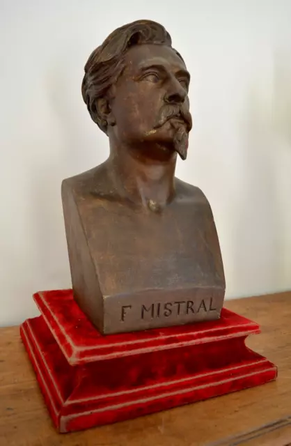 Ferrat Hippolyte (1822-1982 )" Busto Federico Mistral " Provenza Avignon