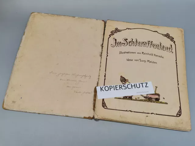 Buch Antik uralt um 1913 Im Schlaraffenland Reinhold Hansche RARITÄT Kinderbuch! 2