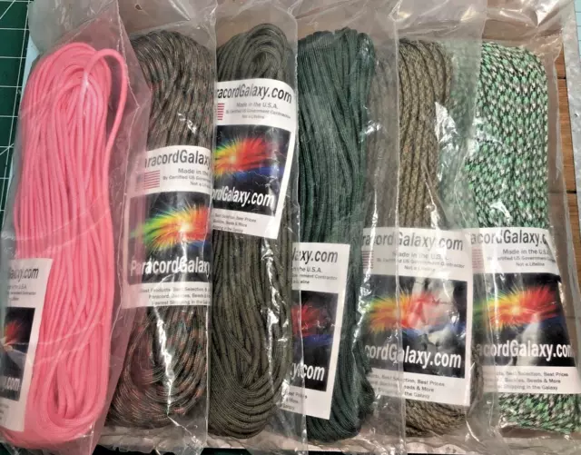 LOT OF 6 Paracord 100' 550 7 Strand Paracord 600' Total of New Paracord  $29.99 - PicClick