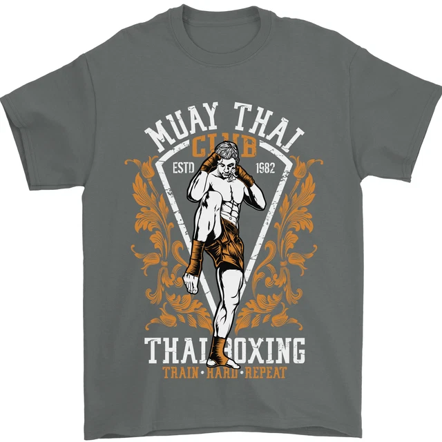 T-shirt da uomo Muay Thai Fighter Warrior MMA arti marziali 100% cotone 10