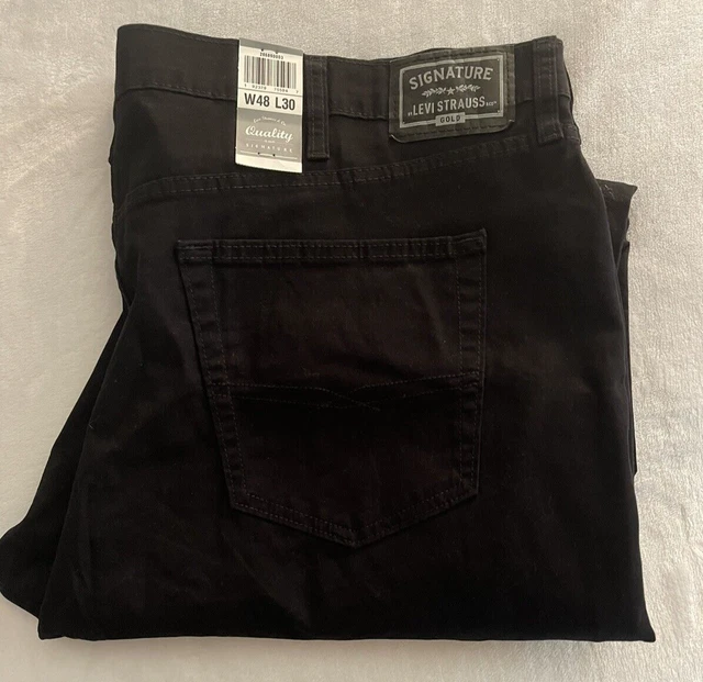 Levi's Signature GOLD Jeans Mens Athletic Flex Fit 48 x 30 Black NEW WITH TAGS