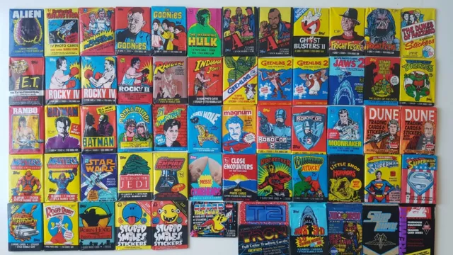 Topps Movie Wax Gum Packs & Trading Cards - Retro 70's 80's 90's Films OVER 100+