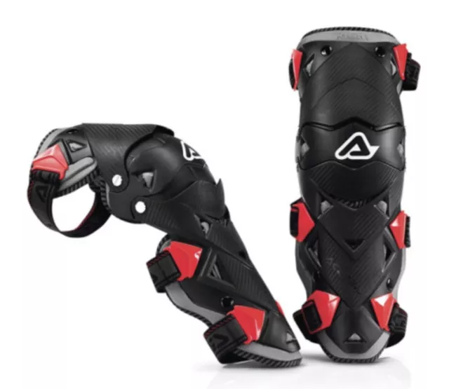 Acerbis Impact EVO 3.0 Knee Shin Guards Black Red Motocross Protection MX Gear