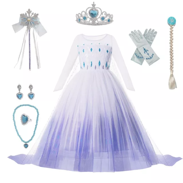 Mädchen Prinzessin Anna Elsa Kostüm Cosplay Party Outfit Kinder Kleid Karneval