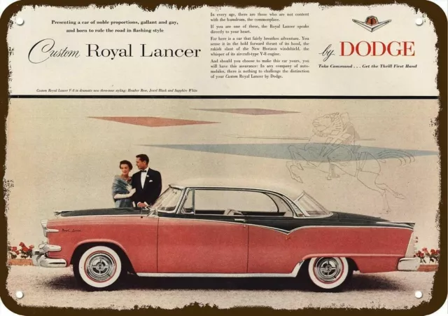 1955 DODGE CUSTOM ROYAL LANCER Car Vintage-Look DECORATIVE REPLICA METAL SIGN