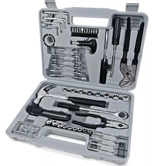 Mallette coffret à outils 141 pcs Acier - boite a outils Tournevis Pince Marteau