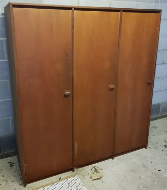 Vintage Stag Cantata range teak 3 door wardrobe 1960s