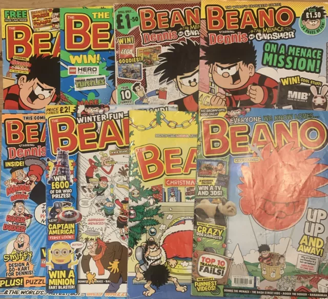 8x BEANO COMICS 2012/13/14 Bundle Job Lot issues 3652-3722 See Info For Dates