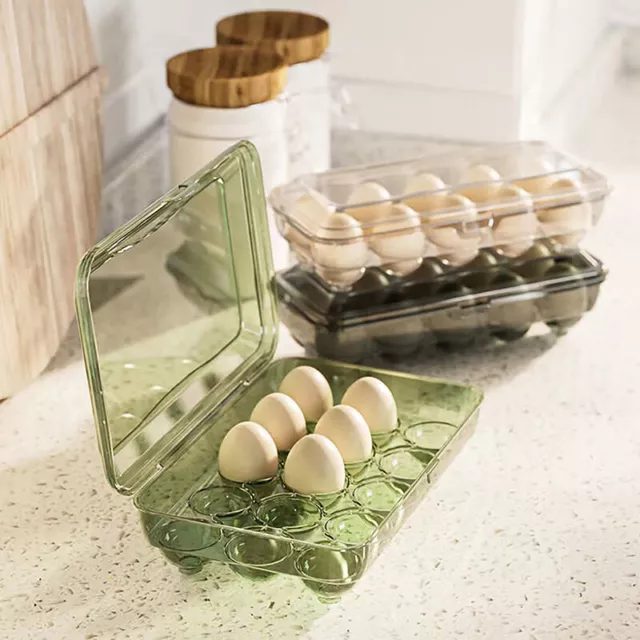 10/15 Grids Eggs Storage Box Plastic Transparent Portable Egg Fresh-keeping Case