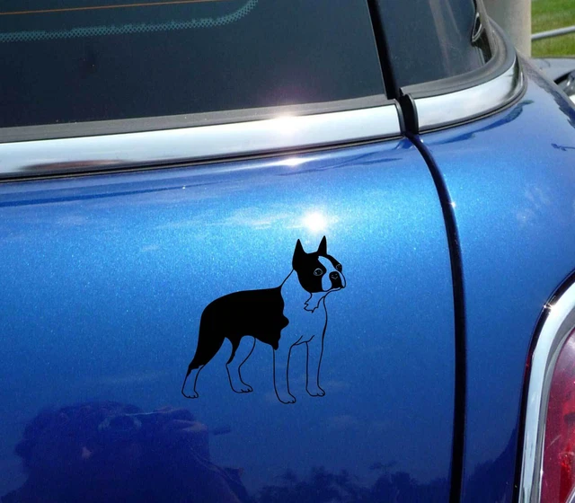 Detailed Boston Terrier Dog Graphic Decal Sticker Art Car Wall Decor