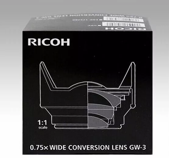 Ricoh GW-3 Wide Conversion Lens 0.75x w/ GH-3 for GR GRII [Near Mint] From Japan