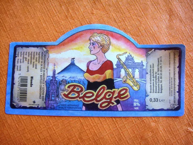 BELGIUM beer label - Brasserie Caulier Péruwelz with woman