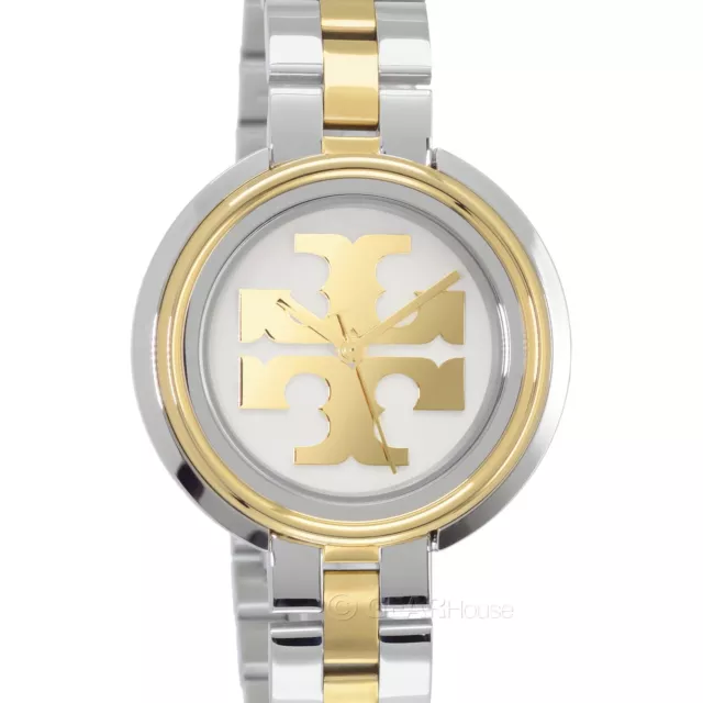 TORY BURCH Miller Womens Two-Tone Dress Watch, White Gold Dial, Stainless Steel