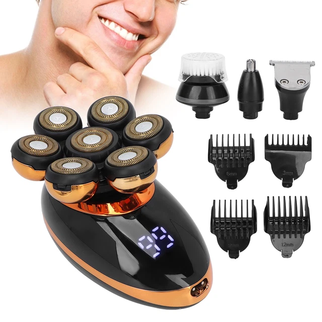 Afeitadora de cabeza eléctrica 5 en 1 IPX7 impermeable cuchillas flotantes inteligentes GSA