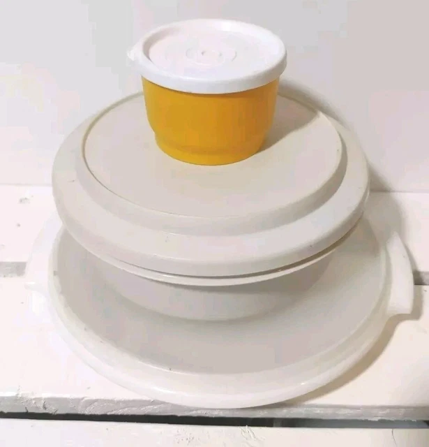Tupperware Vintage Jaune - Lot 4 Boîtes Gigognes Soleil - Plastique Rétro
