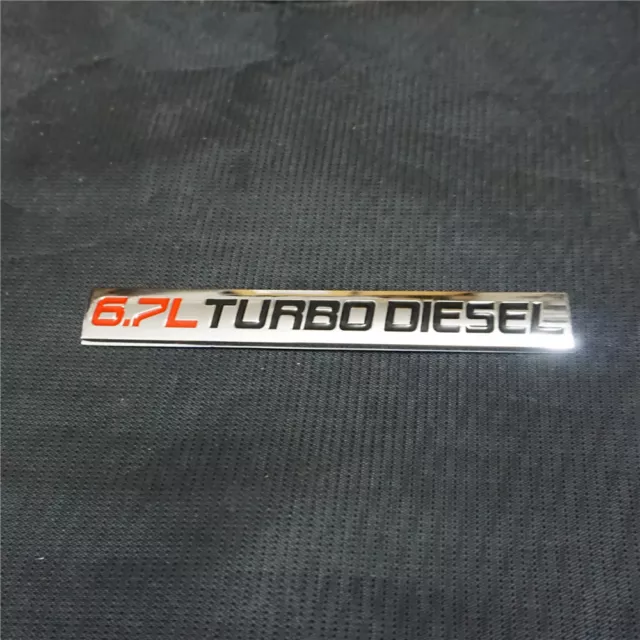 1x Chrome Red Black 6.7L TURBO DIESEL Metal Decal Emblem Sticker Badge Racing 3D