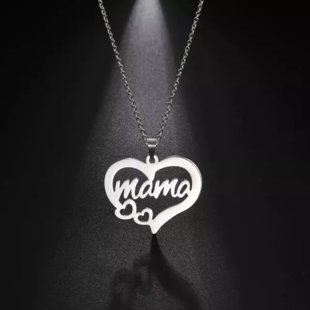 Halskette Kette Anhänger Schmuck Silber Mama Geschenk Mutter Muttertag Herz