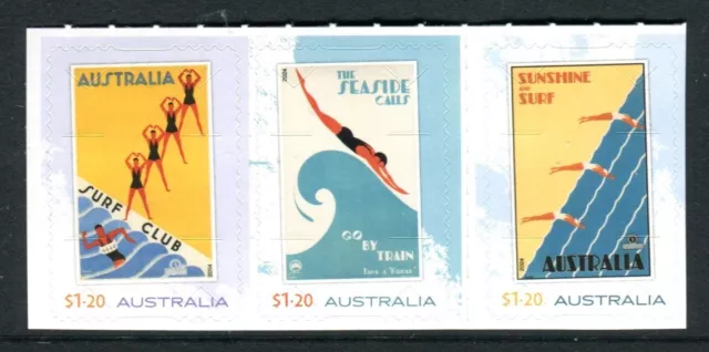 2024 Gert Sellheim Travel Posters MUH Strip of 3 Booklet Stamps