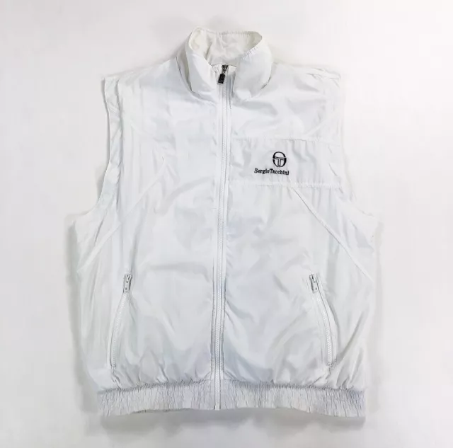 SERGIO TACCHINI VINTAGE Gilet 90s Retro White Mens XL 29.95