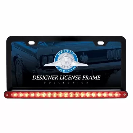 United Pacific 36477 License Plate Frame   Black, With 19 Led 12" Reflector
