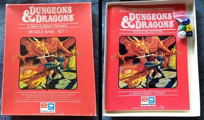 TSR Dungeons & Dragons REGOLE BASE Basic Set 1 SCATOLA ROSSA 1983 ITA D&D Tsr RARO 