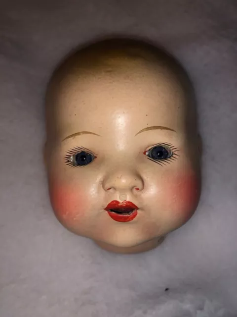 Antique Rare Beautiful Bambino Little Brother Head Bleuette Painted Cookie