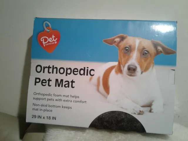New Pet Central  Orthopedic Foam Pet Mat non skid bottom 29 " x 18 " black