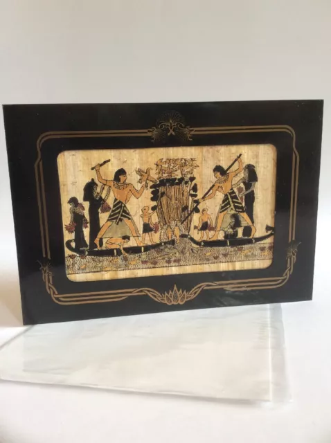 Hand Made Egyptian Papyrus Fiber Post Blank Greeting Card Fisher Men Women