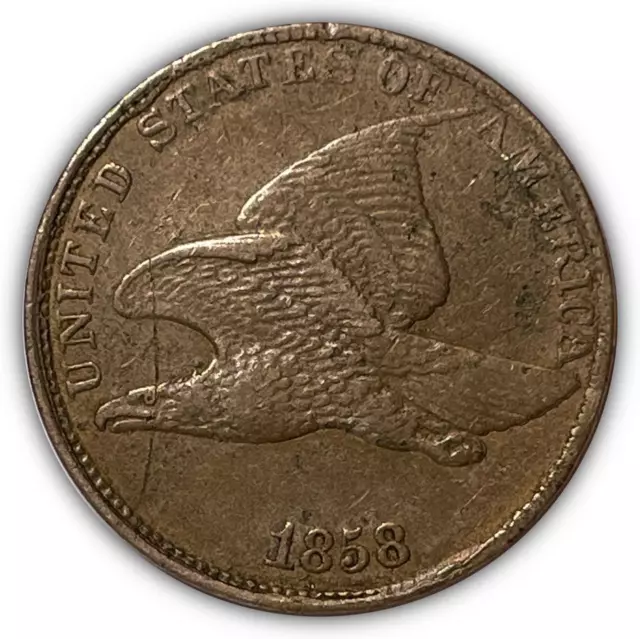 1858 LL Large Letters Flying Eagle Cent Choice Extremely Fine XF+ Coin #6899