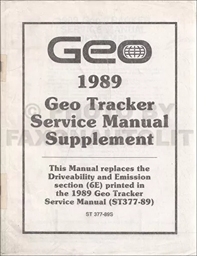 1989 GEO TRACKER REPAIR SHOP MANUAL ORIGINAL *Excellent Condition*