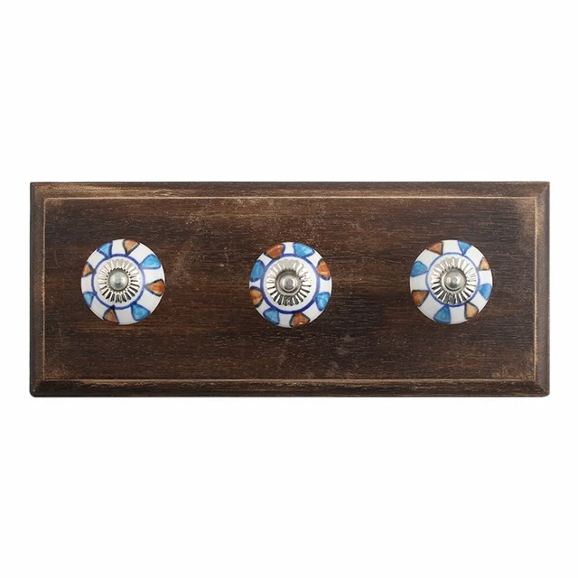 Antique Look Wood Key Hooks Wall Hangers Holders Hanging Coat Towel Clothes