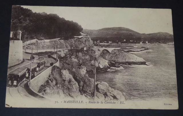 Cpa 1915 Carte Postale France Marseille Bouches Du Rhone Route De La Corniche