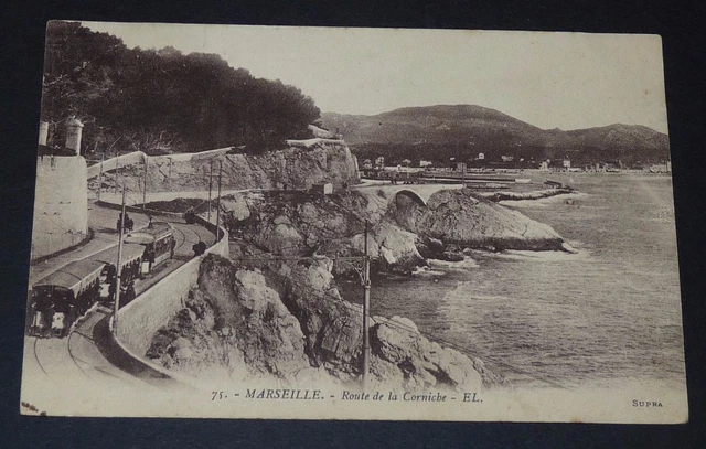Cpa 1915 Carte Postale France Marseille Bouches Du Rhone Route De La Corniche