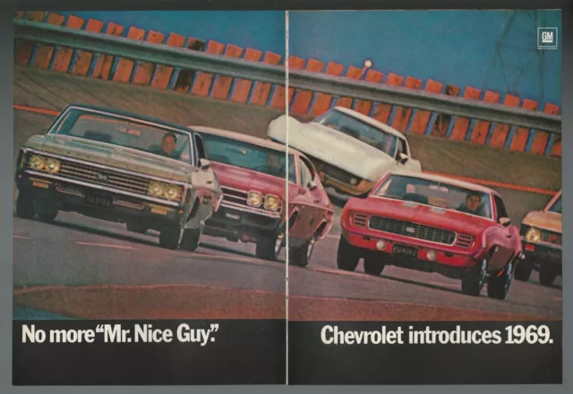 1969 CHEVROLET 6-page advertisement, Chevelle SS 396, Z/28 Camaro, print ad